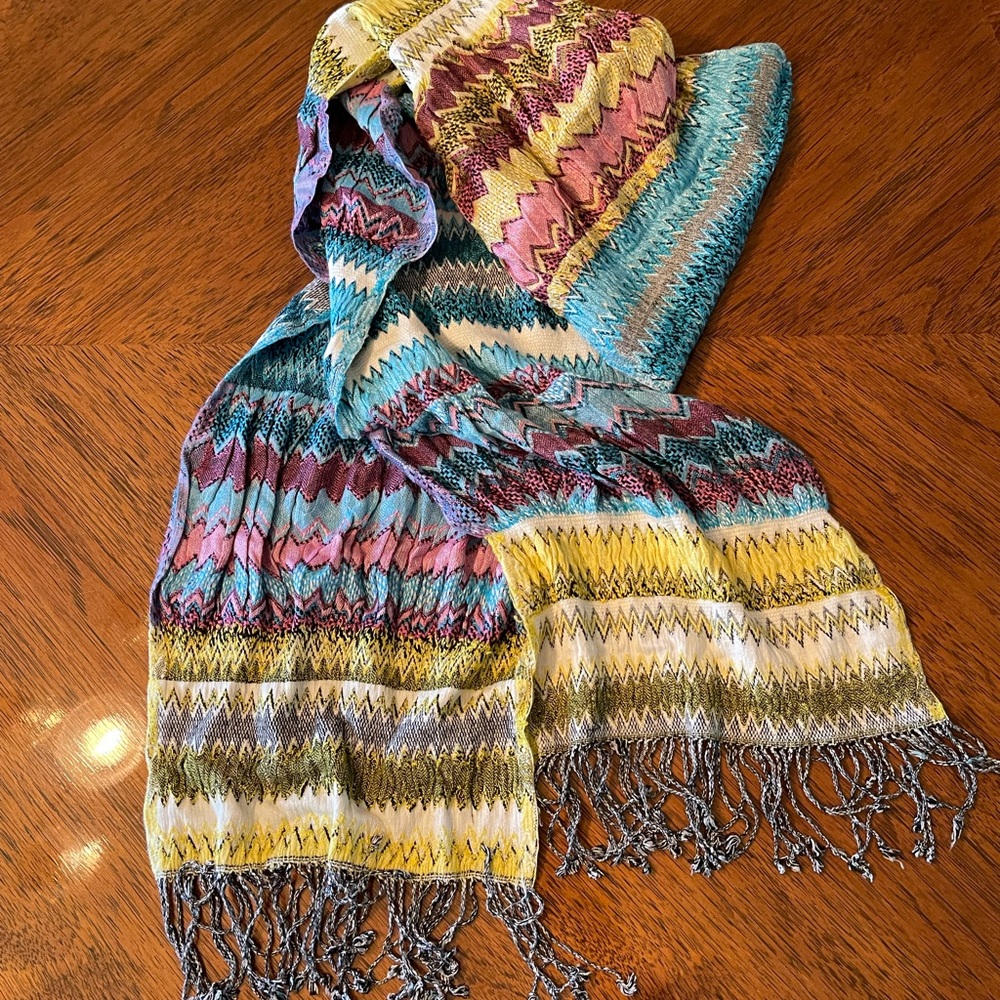 Tolani Scarf Multicolor Zigzag